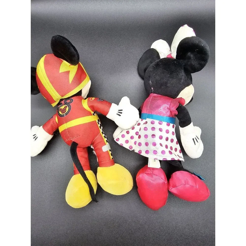 Disney Mickey Mouse Racer‎ And Minnie Mouse Plush Set